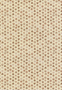 Doodey achtergrondpapier Cupcakes creme/bruin DV94516 (Locatie: 2762)