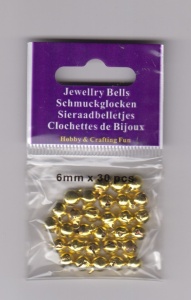 Jewellry Bells goud, 30 stuks, 12000-0602 (Locatie: k3)