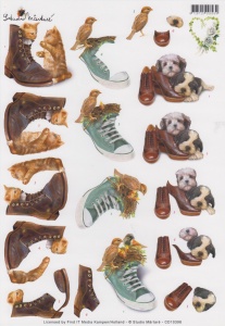 Knipvel Studio Martare Hond/poes met schoenen CD10398 (Locatie: 1108)