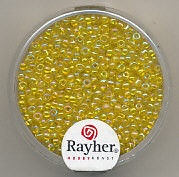 Rayher rocailles 2 mm transp. geel 17 gr. 1406120 (Locatie: K3)