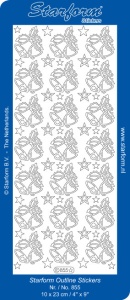 Starform sticker zilver kerst 855 (Locatie: U382)