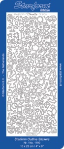 Starform stickervel allerlei zilver 1190 (Locatie: G155)