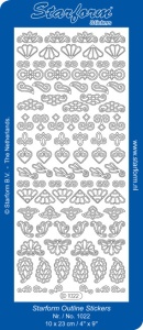 Starform stickervel ornamenten zilver 1022 (Locatie: u195)