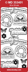 Stickervel Herzlichen Glückwunsch goud MD353401 (Locatie: F016)