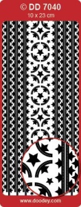 Stickervel zilver randje kerst DD7040 (Locatie: L178)
