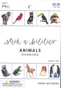 The Paper Studio Animals Stickerboek 8 vel (Locatie: 0521)