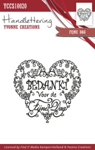 Yvonne Creations Clear Stamp Bedankt YCCS10020 (Locatie: i618)