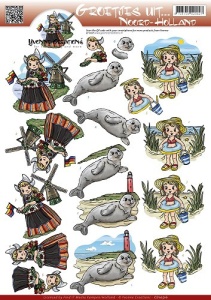 Yvonne Creations knipvel groetjes uit Noord-Holland CD10516 (Locatie: 2577)