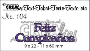 Crealies tekststans Feliz Cumpleaños (Spaans: Fijne Verjaardag) CLES104 (Locatie: C383)