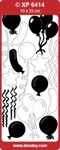 Doodey stickervel feestballonnen rood holografisch XP6414 (Locatie: g311)