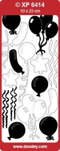 Doodey stickervel feestballonnen zilver holografisch XP6414 (Locatie: u228)