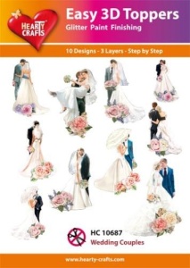 Hearty Crafts Easy 3D Toppers - Wedding Couples HC10687 (Locatie: 5R)