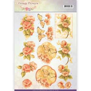 Jeanine's Art knipvel vintage flowers CD11047 (Locatie: 5540)