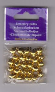 Jewellry Bells goud, 25 stuks, 12000-0802 (Locatie: k3)