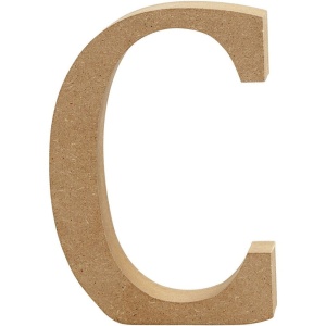 Letter C, hoogte 13 cm, dikte 2 cm, MDF, 1stuk (Locatie: KB)