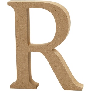 Letter R, hoogte 13 cm, dikte 2 cm, MDF, 1stuk (Locatie: KB)