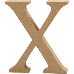 Letter X, hoogte 13 cm, dikte 2 cm, MDF, 1stuk (Locatie: KB)
