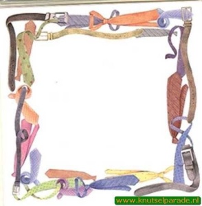 Mireille dubbele kaart en envelop creme passepartout riem/stropdas 3 stuks (Locatie: V44 )