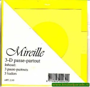 Mireille vierkante kaart geel 13,5 cm x 13,5 cm 3 stuks 2110 (Locatie: D92 )