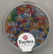 Rayher rocailles 2,6 mm transp. assorti 17 gr. 1405749 (Locatie: K3)
