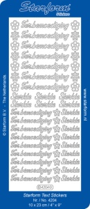 Starform sticker zilver tekst Ter bemoediging 4204 (Locatie: H418 )