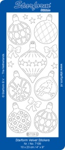 Starform stickervel kerstballen velvet wit 7109 (Locatie: C297)