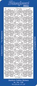 Starform stickervel vlinders zilver 1188 (Locatie: H194)