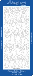 Starform stickervel zilver cijfers 1203 (Locatie: F120)