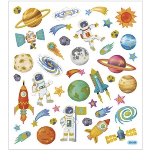 Stickers, vel 15x16,5 cm, ruimte, 29078 (Locatie: 0401)