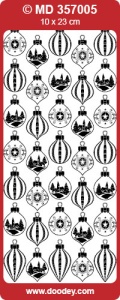 Stickervel kerstballen goud transparant MD357005 (Locatie: S147 )