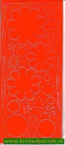 Stickervel oranje bloemen 0400 (Locatie: S109 )