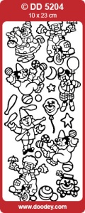 Stickervel zilver clowns DD5204 (Locatie: B248)