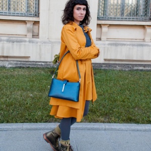 Poseta din piele naturala gri Milano