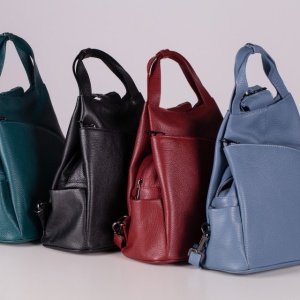 Rucsac bleu din piele naturala Treviso