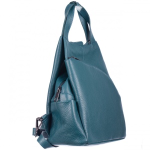 Rucsac verde petrol din piele naturala Treviso