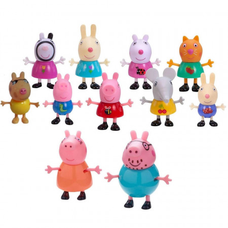 Purcelușii Peppa Pig și prietenii - Set de 11 figurine