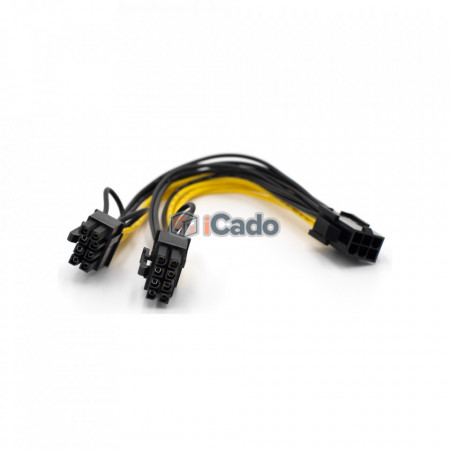 Adaptor / Conector PCIE din 6 Pin în 2 x 6+2 Pin poza 3