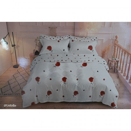 Lenjerie de pat cu 6 piese din bumbac satinat 250 x 230 cm LP6P-29