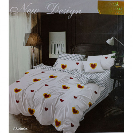 Lenjerie de pat cu 6 piese din bumbac satinat 250 x 230 cm LP6P-9