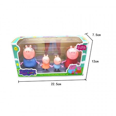 Cutie cu Purcelușii Peppa Pig - Set de 4 figurine
