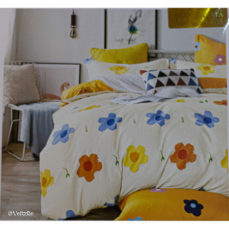 Lenjerie de pat cu 6 piese din bumbac satinat 250 x 230 cm LP6P-21