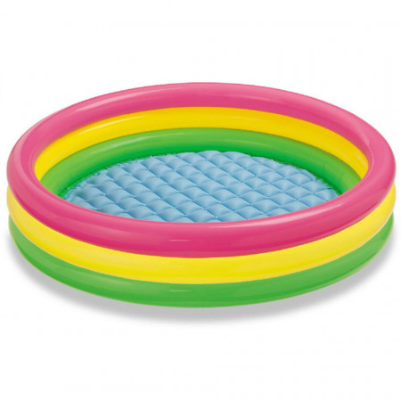 Piscină pentru copii marca Intex, dimensiune 114 x 25 cm, multicolor cu 3 inele poza 1