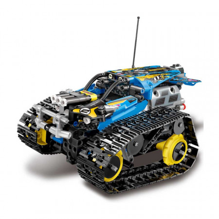 Mașină de Curse cu Șenile, 391 Piese tip Lego cu telecomandă și aplicație pentru telefon poza 1