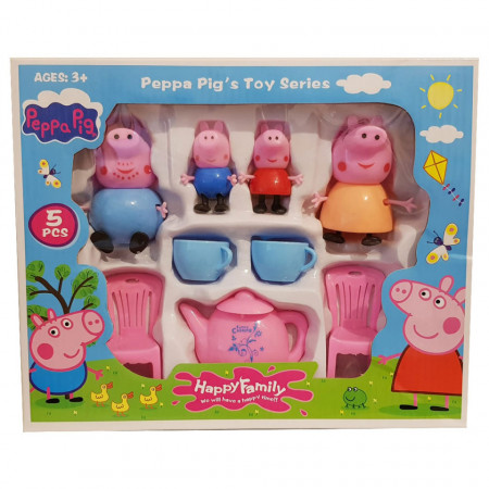 Purcelușii Peppa Pig la ceai - Set de 4 figurine