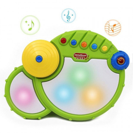 Tobă electronică verde pentru bebeluși model 555-1
