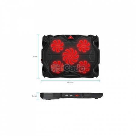 Suport de răcire CoolCold K11 cu 5 ventilatoare pentru laptop-uri de 17" poza 2