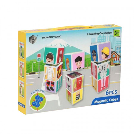 Joc magnetic cu 6 piese, Magnetic Cubes, model HD354A