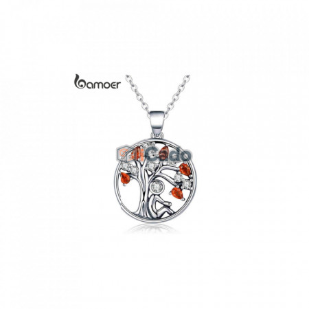 RelyTreeofLifePendantNecklacesClearCZ rosu