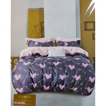 Lenjerie de pat cu 6 piese din bumbac satinat 250 x 230 cm LP6P-15