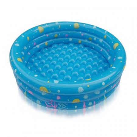 Piscină pentru copii marca InTime, dimensiune 80 x 35 cm cu 3 inele albastru